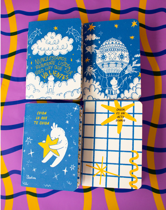 Pack de 4 Libretas A6 – Colección “La Cebollina”