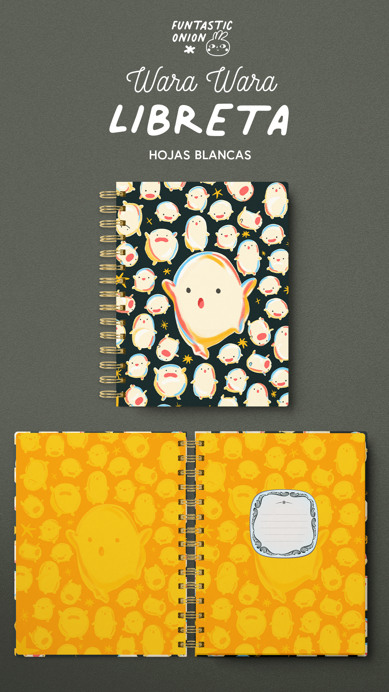 Cuaderno A5 Anillado Inspirado en Wara Wara | Funtastic Onion
